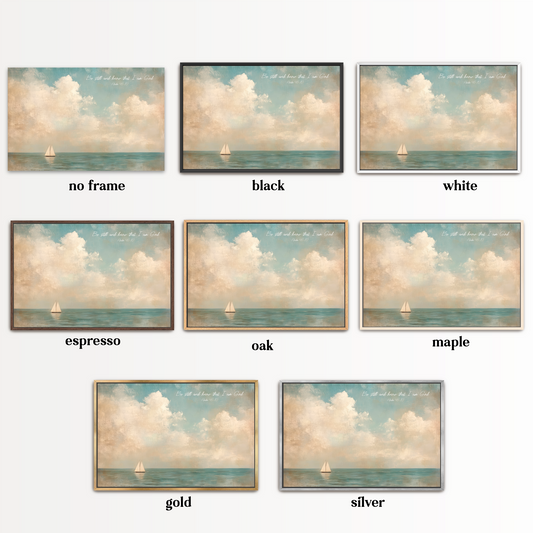 "Calming Seascape" Be Still Psalm 46:10 Art |33 15