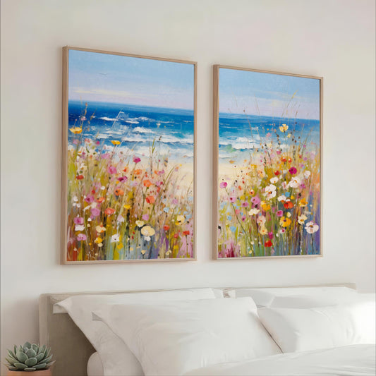 Coastal Wildflowers Art Set of 2