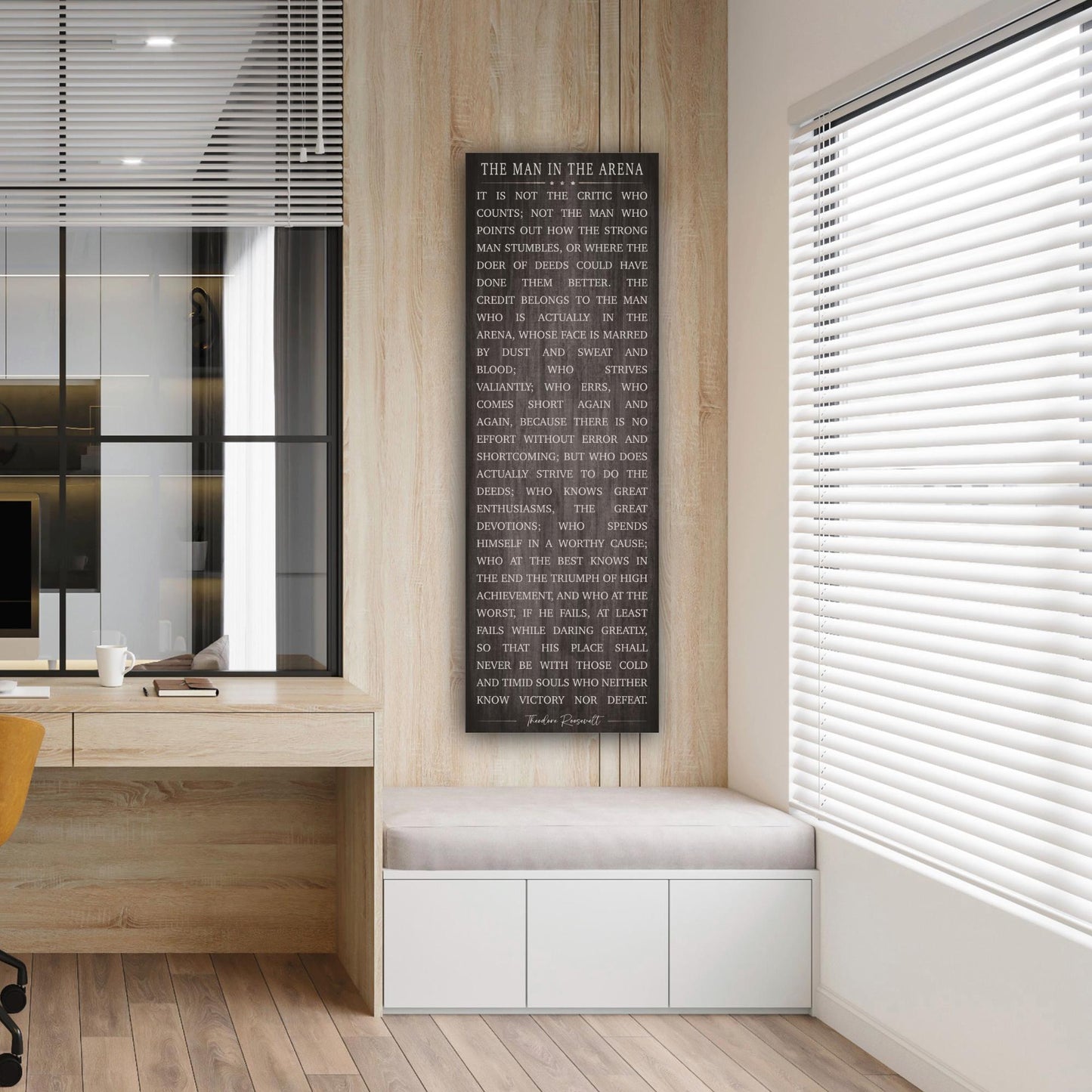 Theodore Roosevelt Quote Art: Man In The Arena Motivational Canvas