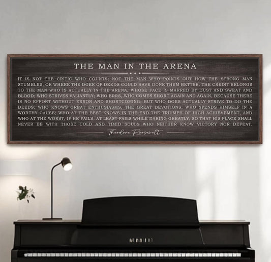 the man in the arena wall art framed