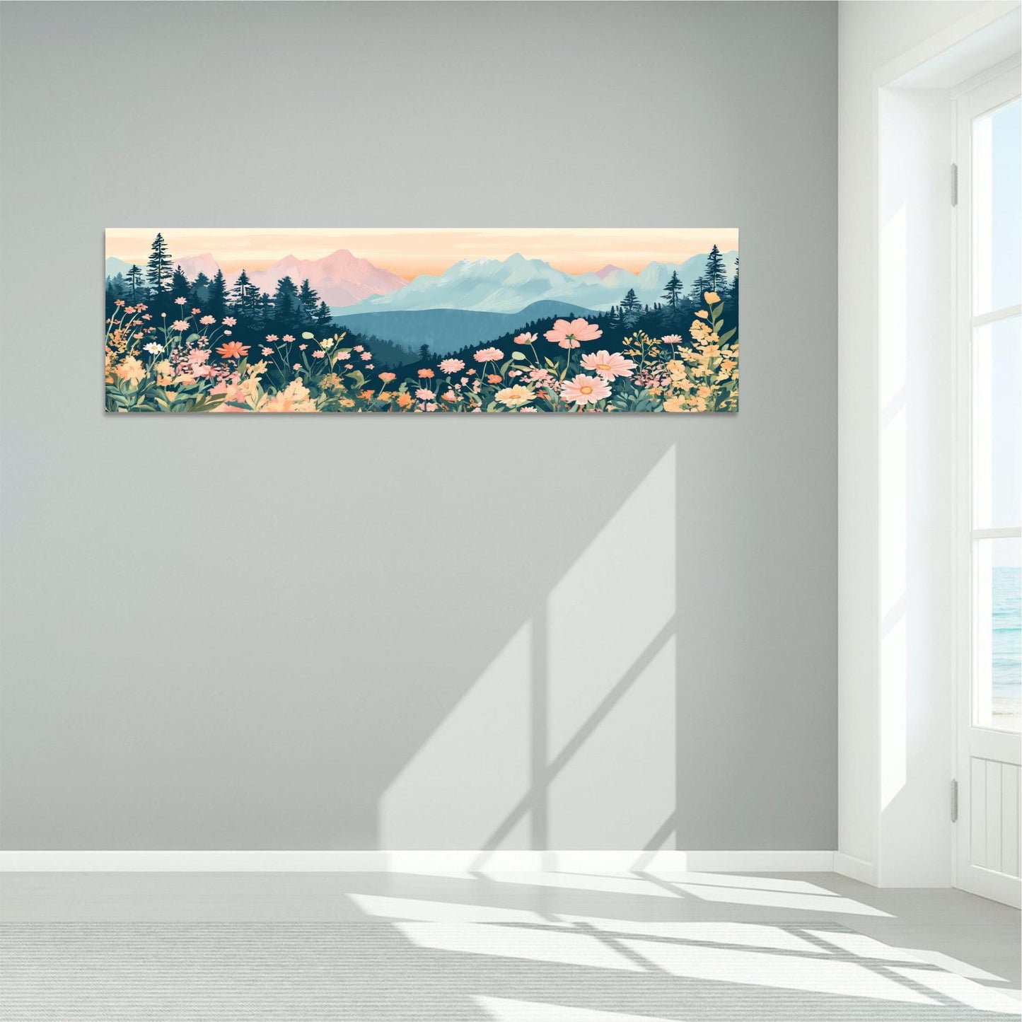 Wildflower Mountain Landscape Panoramic Art