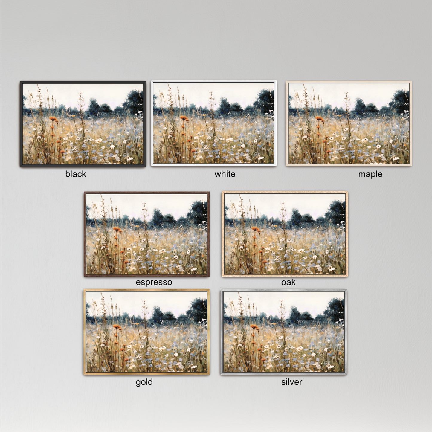 Wildflower Field Landscape Wall Art
