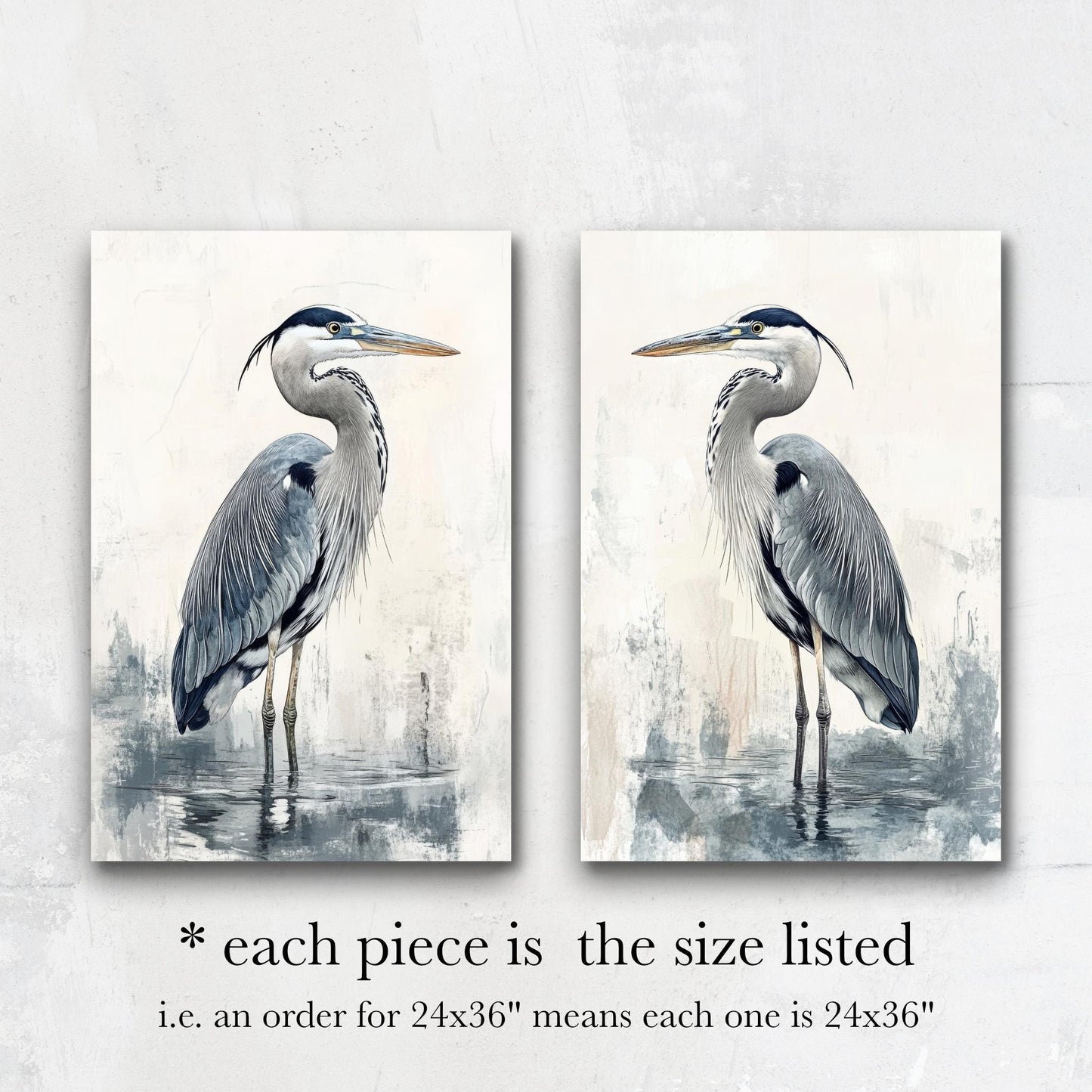 a couple of paintings of birds sitting on top of a wall