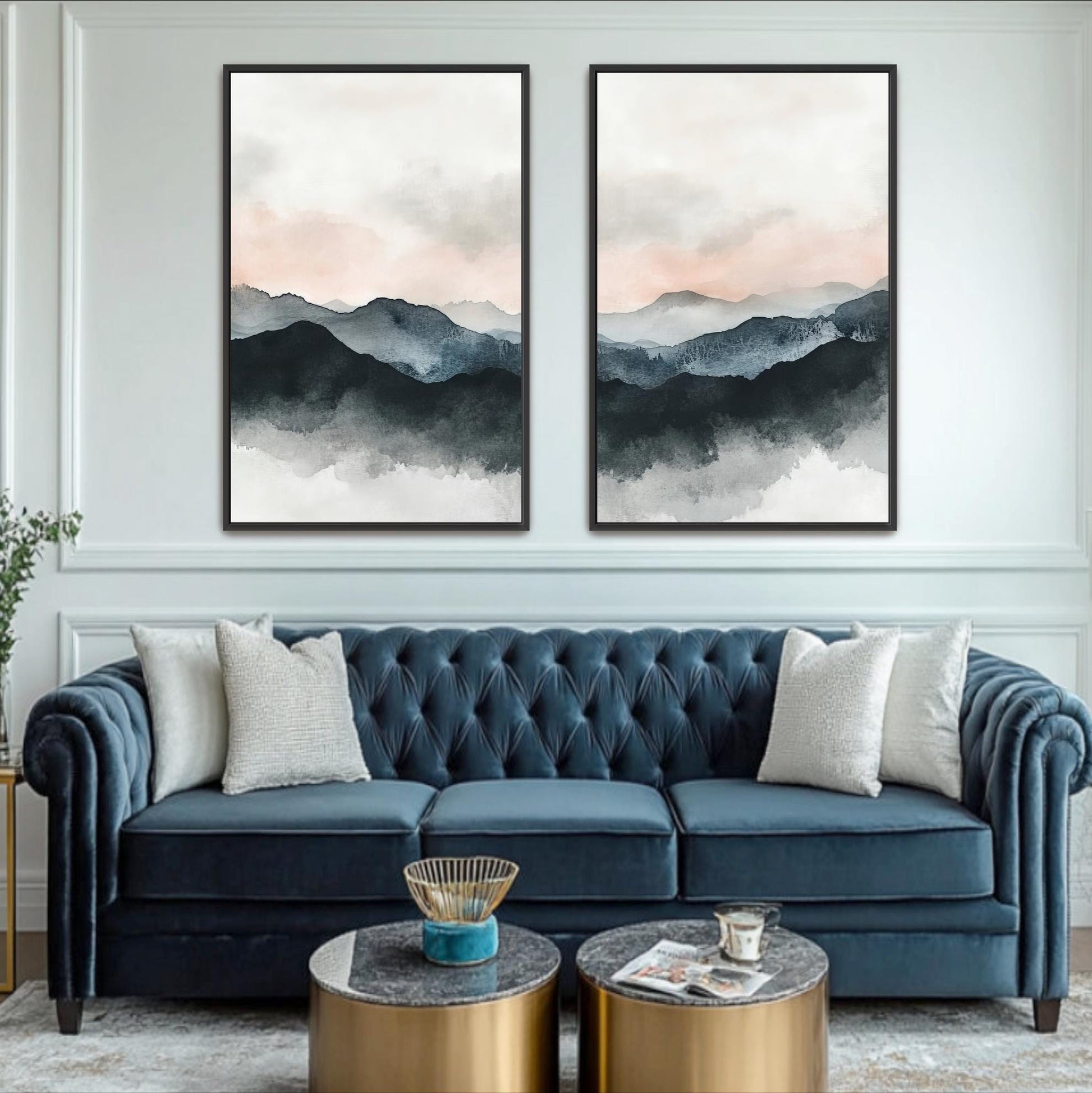 living room wall art, abstract wall art, Acrylic Painting, Large Wall Decor, Canvas Painting, Abstract Painting, A Set of 2 Piece, 2 Piece wall art, Mountain Wall Art, diptych wall art, Apartment Wall Art, Boho Wall Decor, Unique Wall Art
