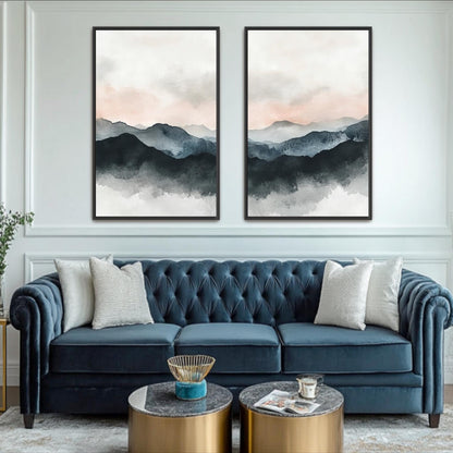 living room wall art, abstract wall art, Acrylic Painting, Large Wall Decor, Canvas Painting, Abstract Painting, A Set of 2 Piece, 2 Piece wall art, Mountain Wall Art, diptych wall art, Apartment Wall Art, Boho Wall Decor, Unique Wall Art