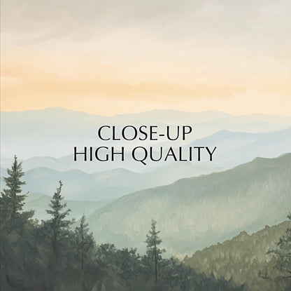 a serene mountain landscape with a forested area in the foreground.