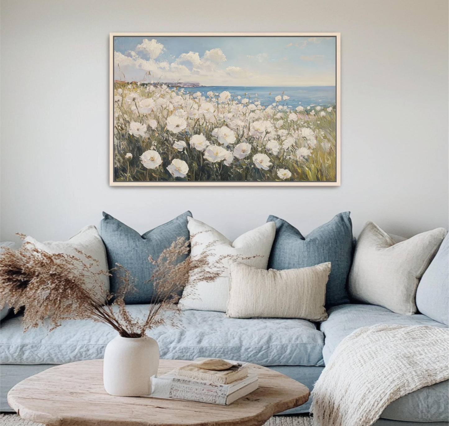 Coastal Wildflower Field Canvas Art