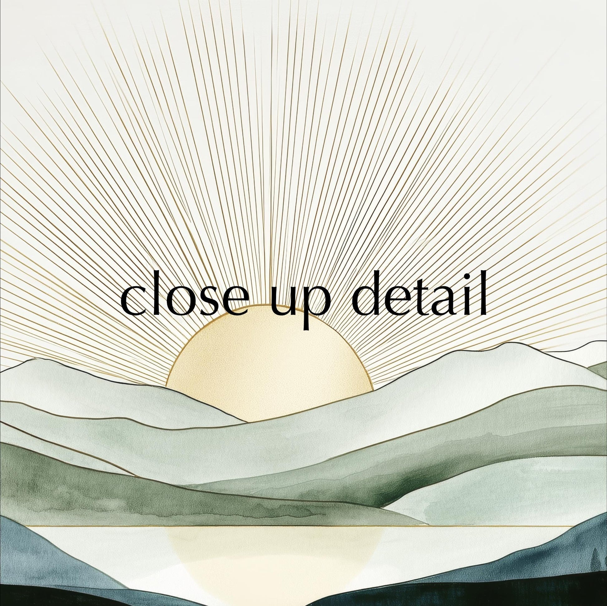 a serene landscape with a sun rising over a mountain range, casting a warm glow across the scene.