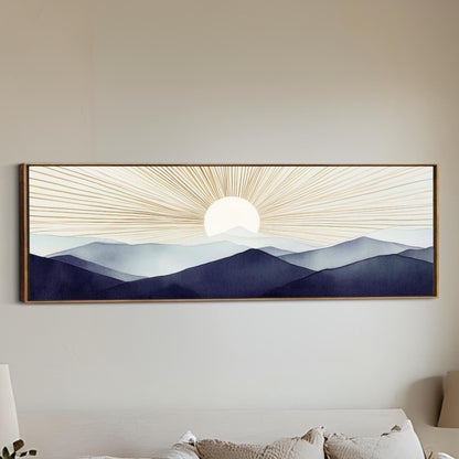 "Golden" Sun Blue Mountains Panorama Art