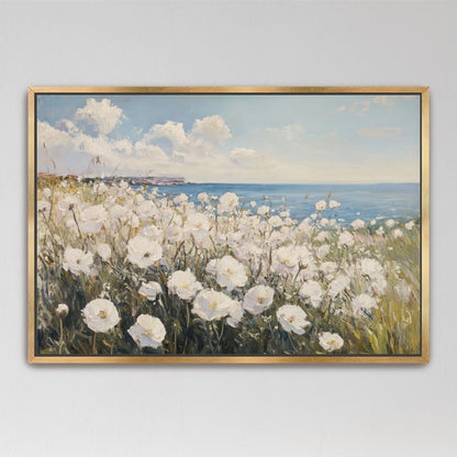 coastal wildflowers field landscape art
