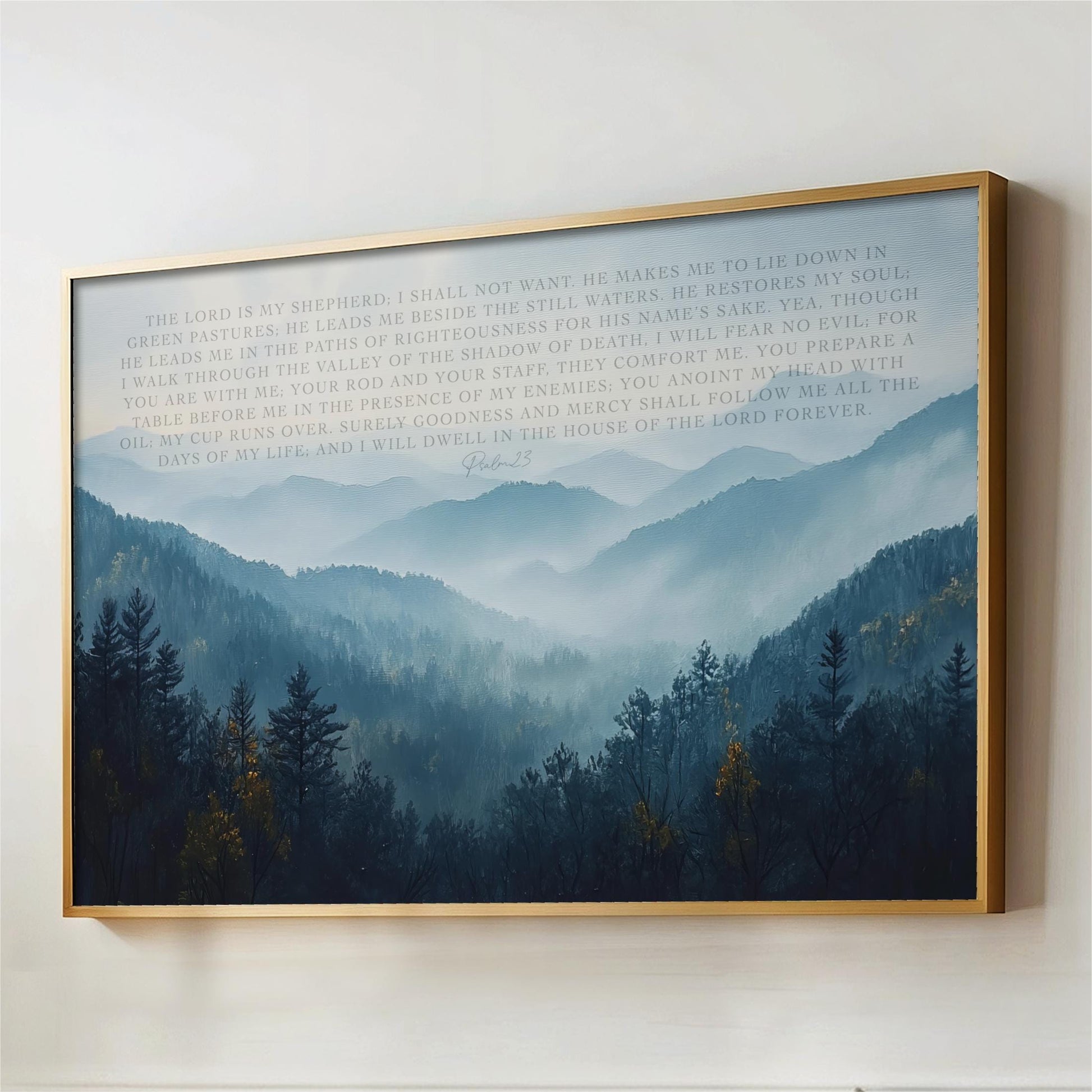 a painting hanging on a wall above a fireplace