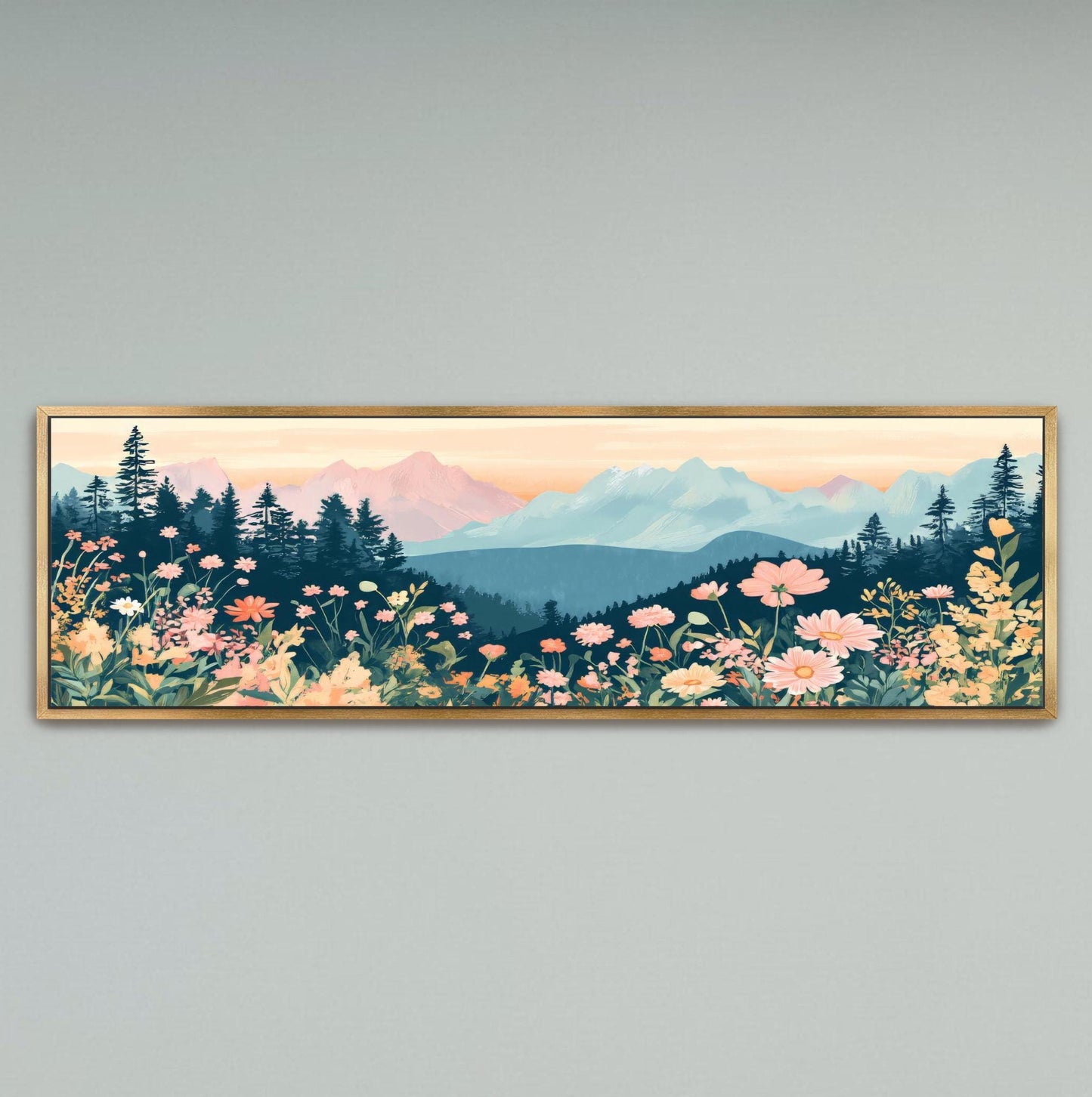 Wildflower Mountain Landscape Panoramic Art