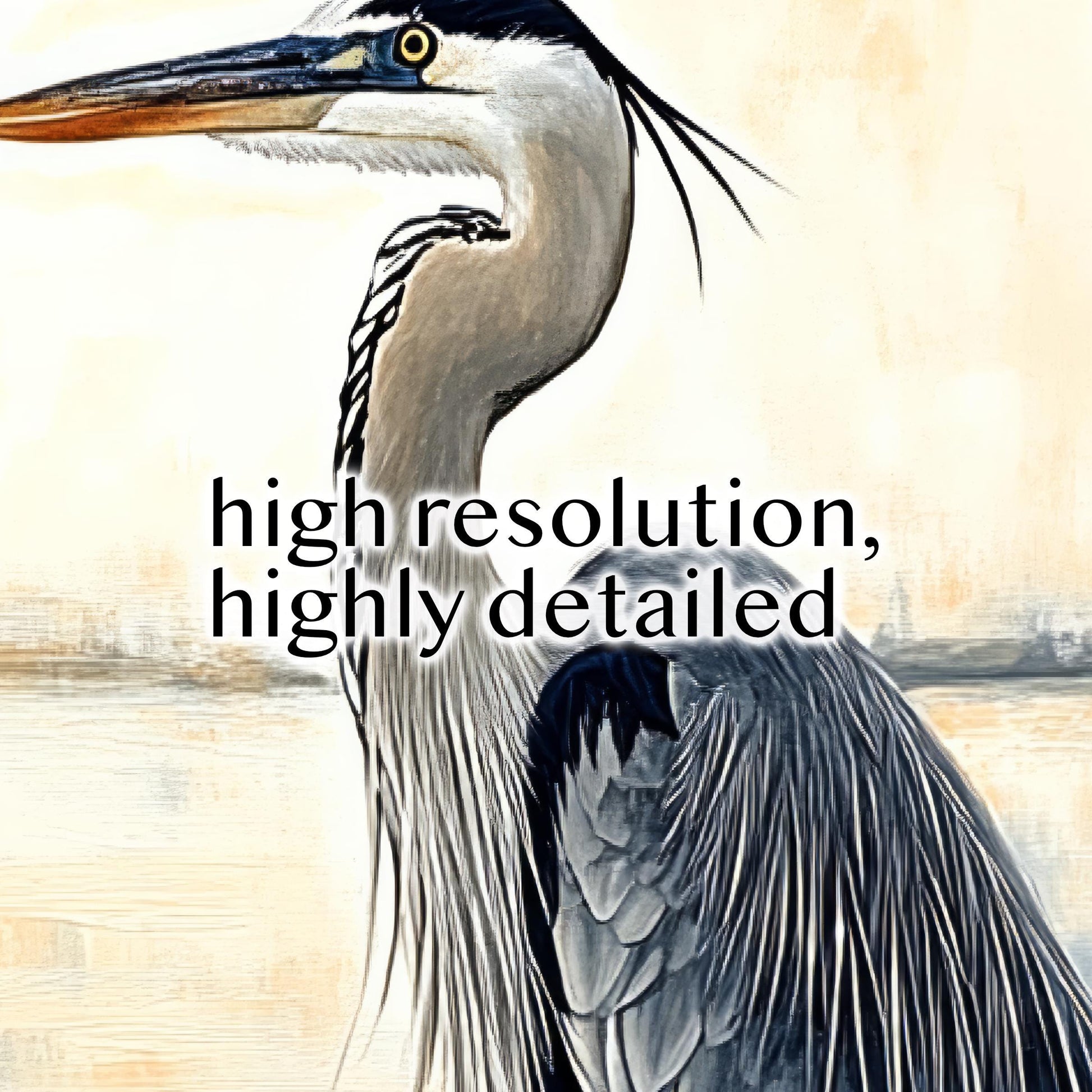 a painting of a bird with a caption that reads, high resolution, highly