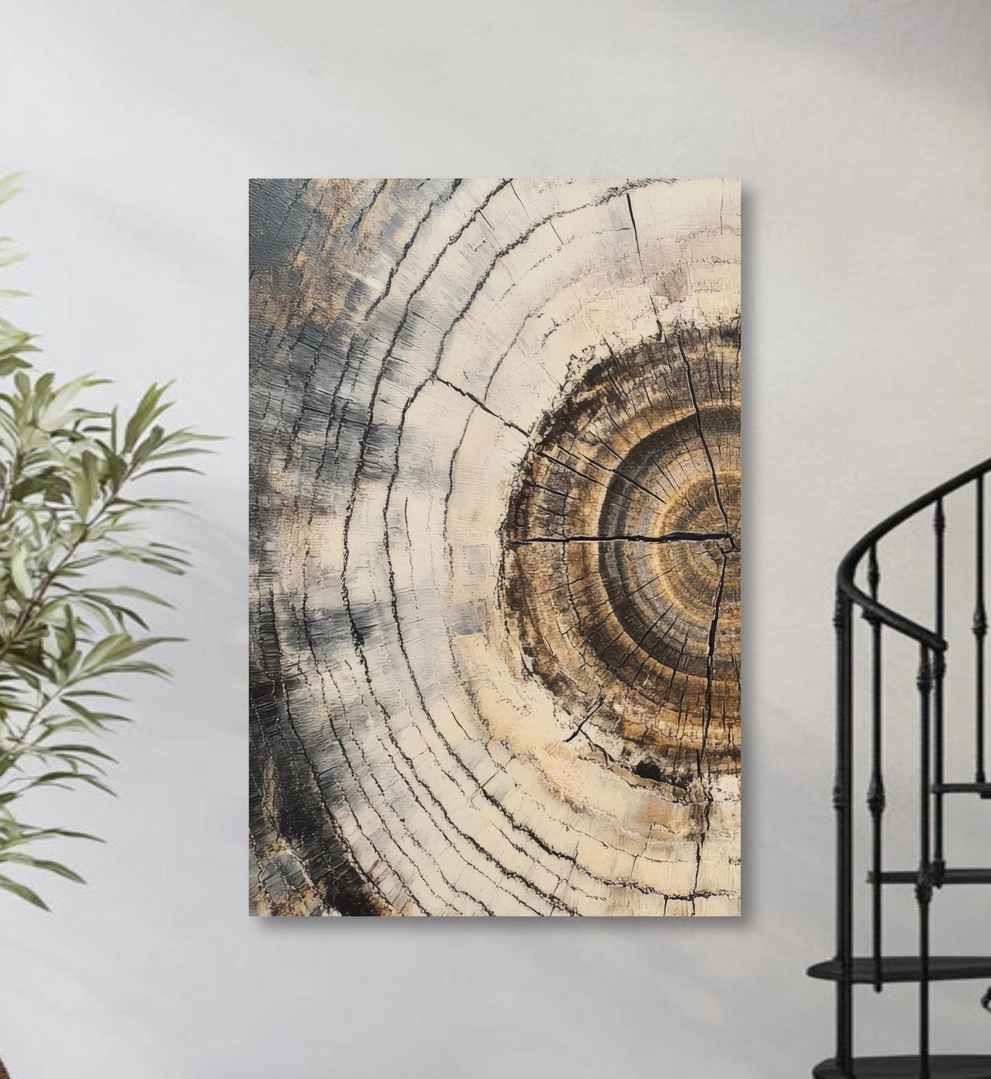 a picture of a tree that is cut in half