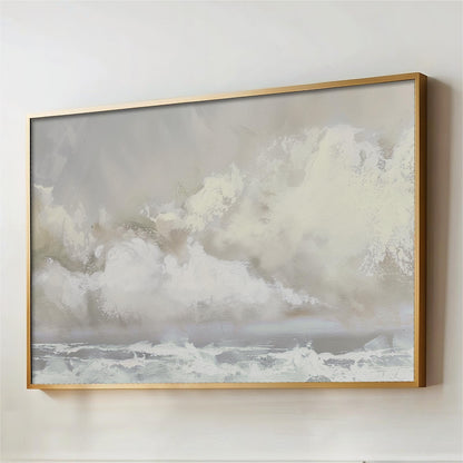 a painting hanging on the wall of a room