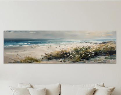 Coastal Wildflower Panoramic Seascape Art