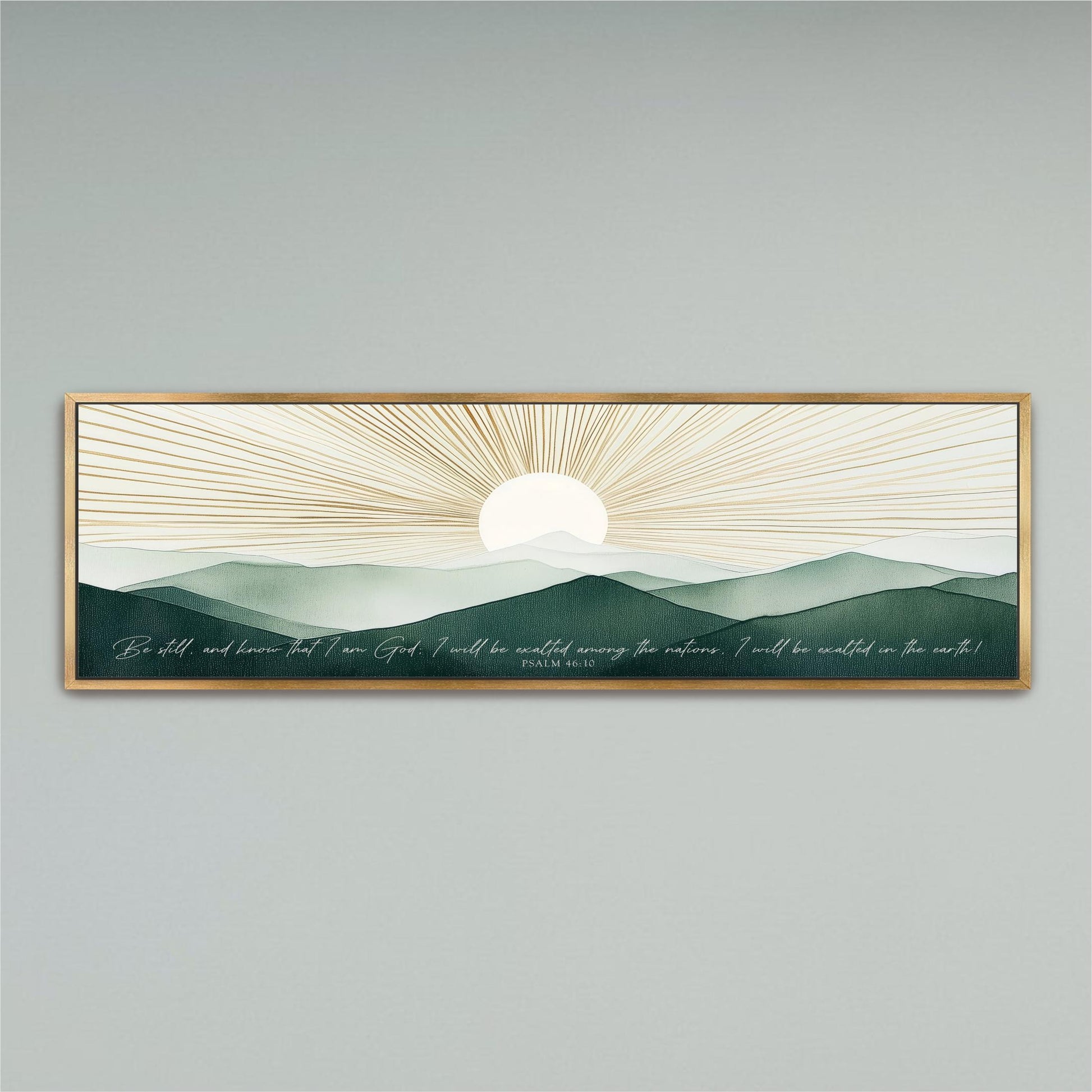 a painting hanging on the wall of a room