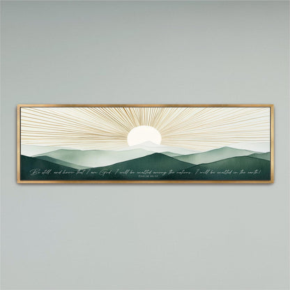 a painting hanging on the wall of a room