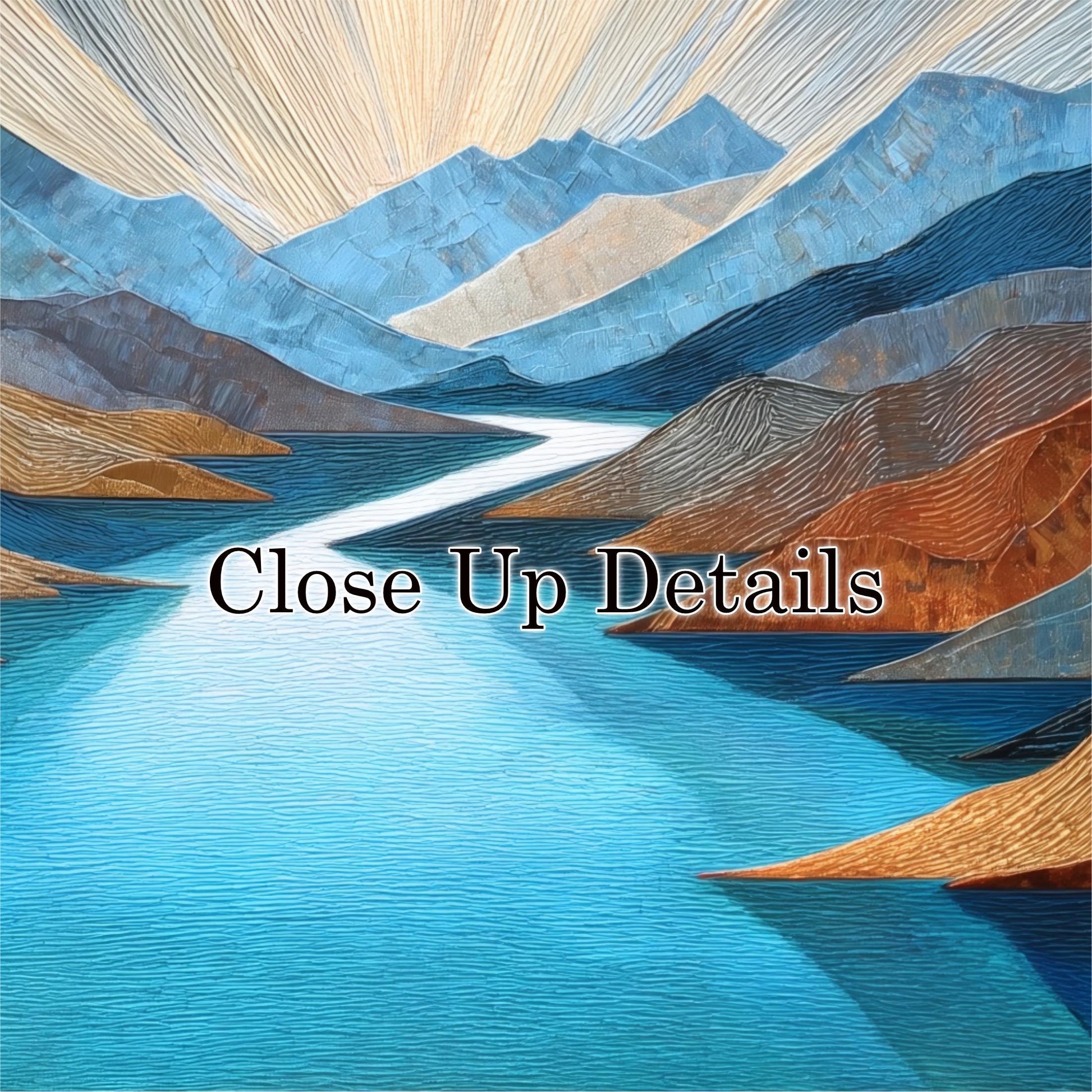 The image is a close-up of a serene landscape featuring a winding river surrounded by mountains.