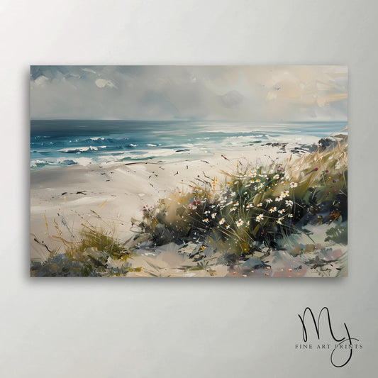 Coastal Wildflowers Beach Ocean Art