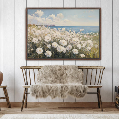 Coastal Wildflower Field Canvas Art