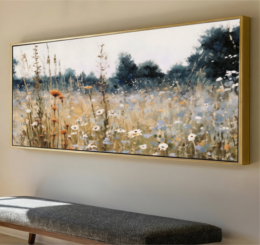 Fall Wildflower Field Panorama Art