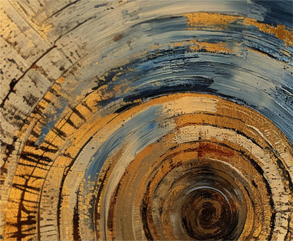 a close up of a circular object made of wood