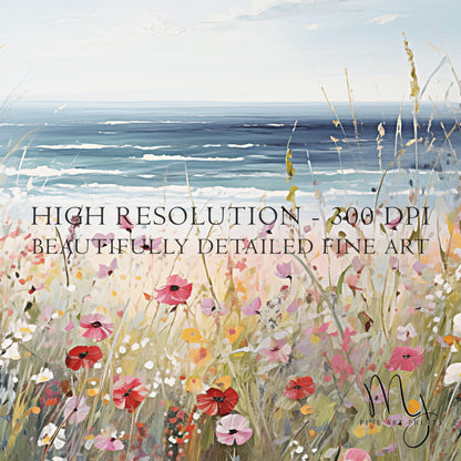"Beach Spring Wildflowers" Coastal Art