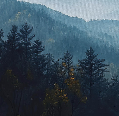 Blue Ridge Mountains in Fog Art