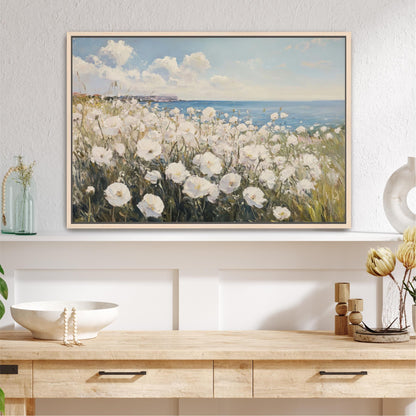 Coastal Wildflower Field Canvas Art