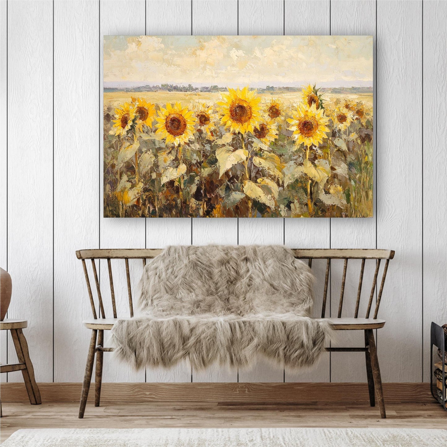Happy Sunflowers Landscape Art