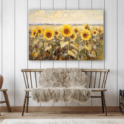 Happy Sunflowers Landscape Art