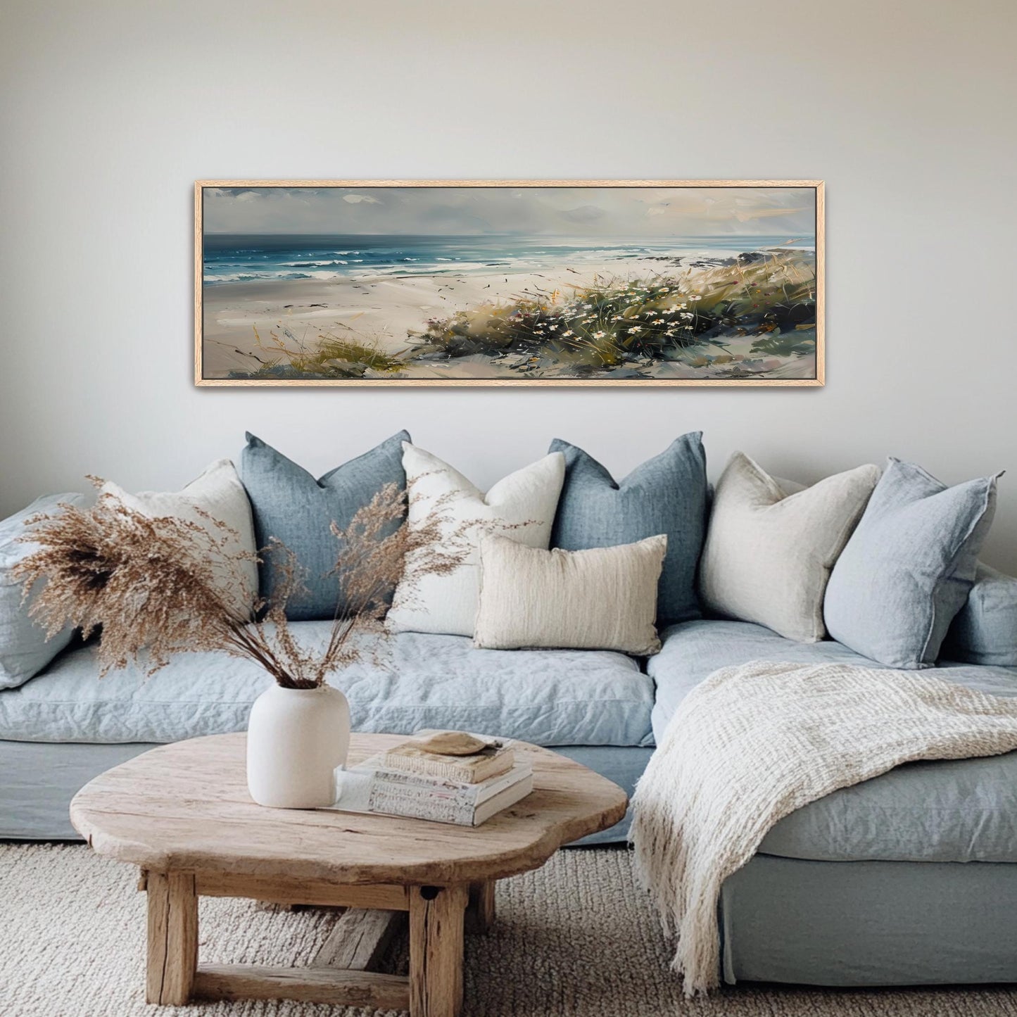 Coastal Wildflower Panoramic Seascape Art