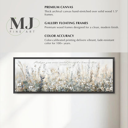 The image is a promotional poster for a fine art gallery featuring a painting of a field of flowers.