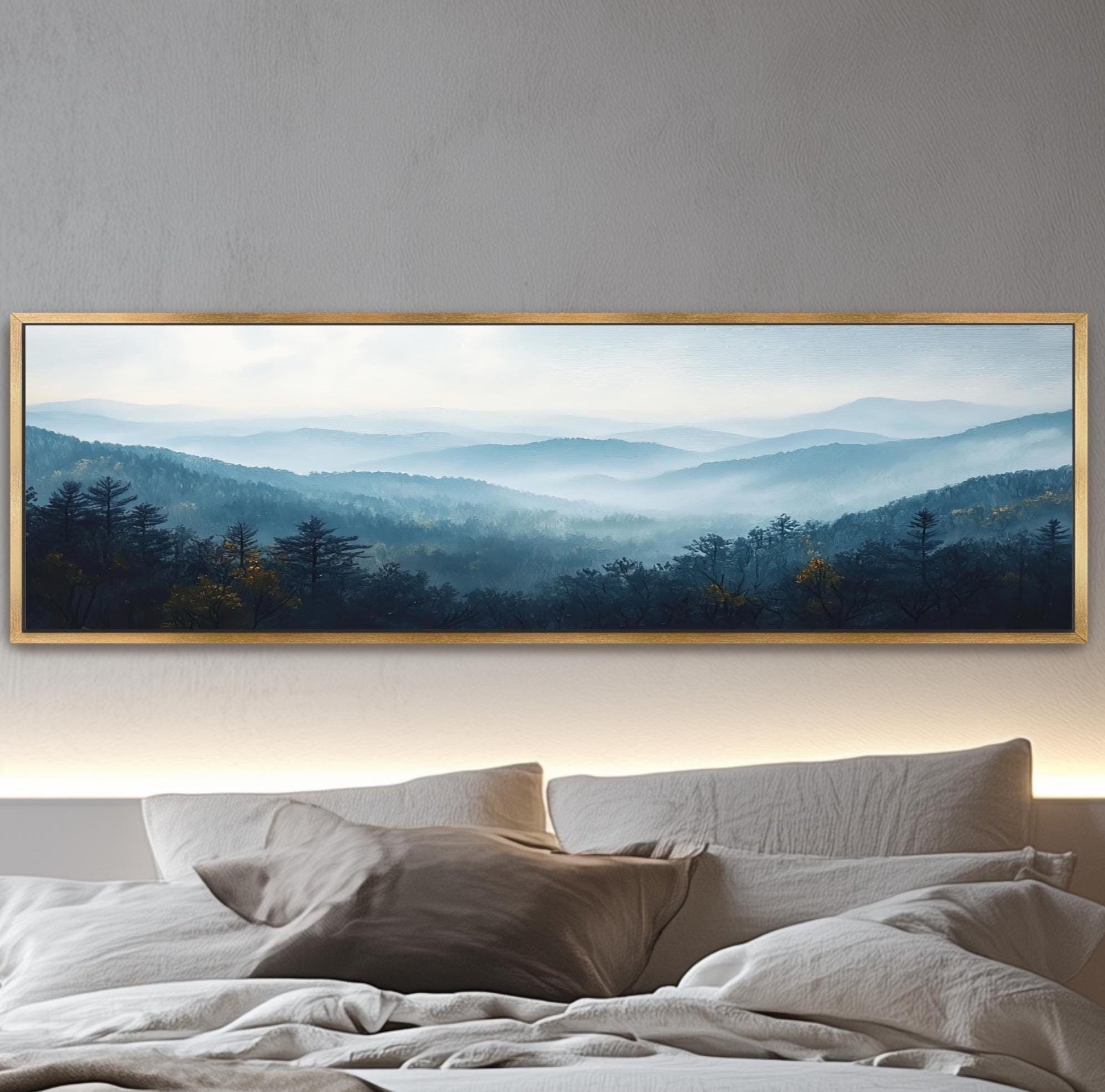 rocky mountains blue panoramic painting