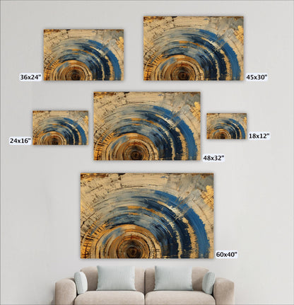 a couch sitting in front of a wall with a bunch of pictures on it