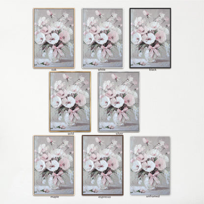 a bunch of pictures of flowers on a wall