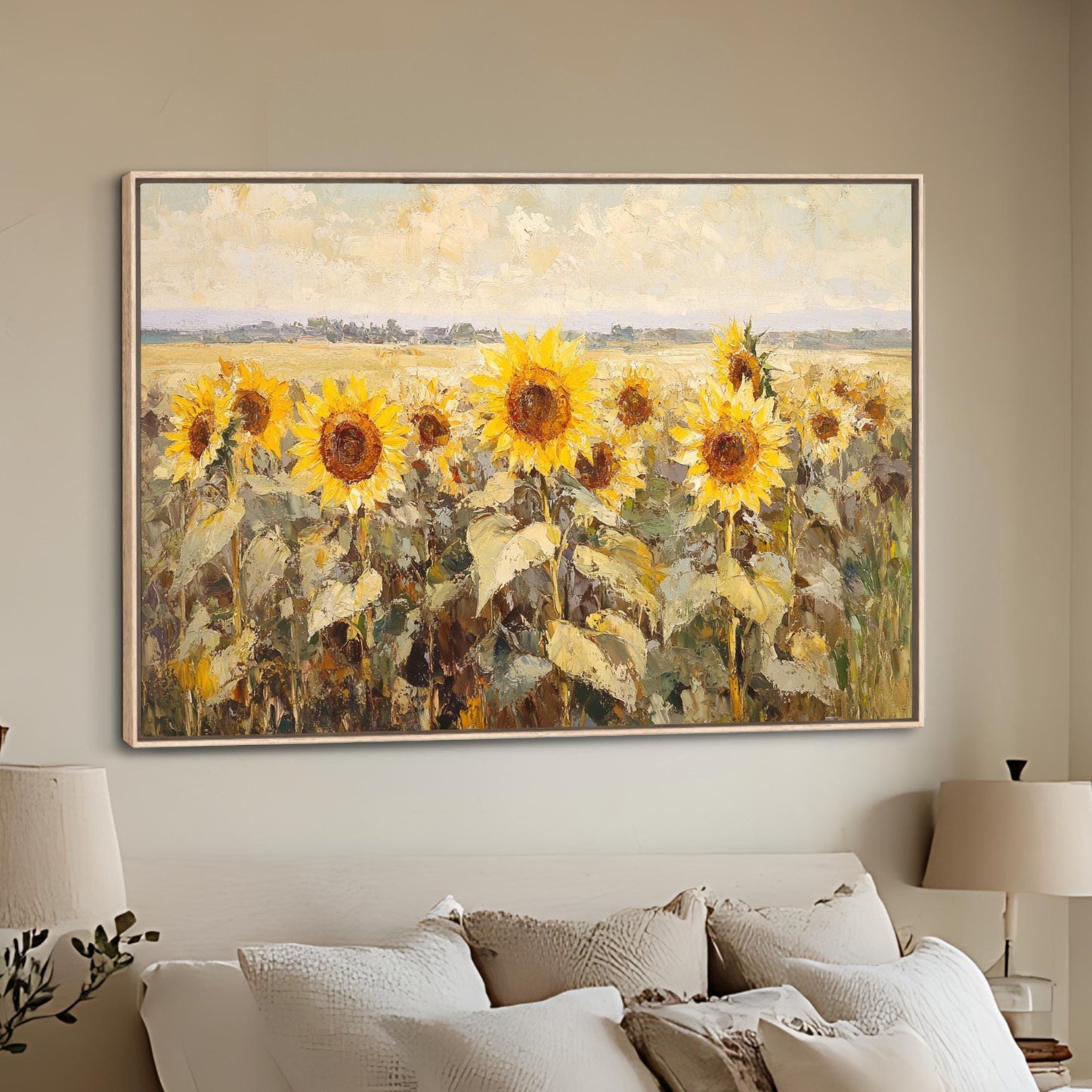 Happy Sunflowers Landscape Art