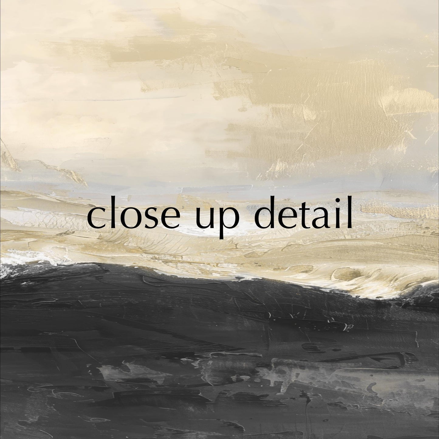 The image is a close-up of a painting that depicts a landscape with a dark background and a lighter background.