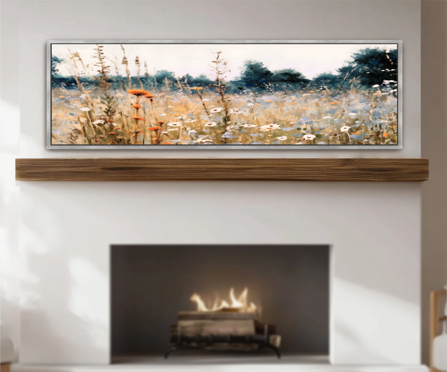 Fall Wildflower Field Panorama Art