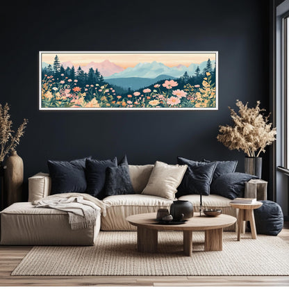 Wildflower Mountain Landscape Panoramic Art