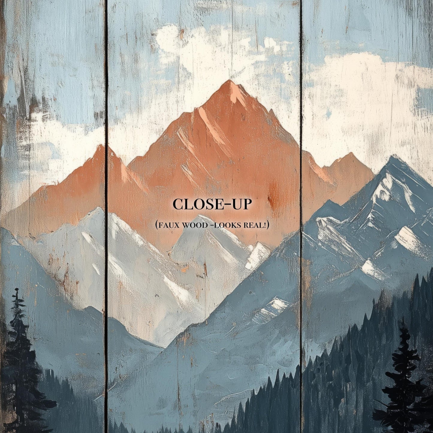 a scenic mountain landscape with snow-capped peaks and a cloudy sky.