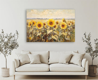 Happy Sunflowers Landscape Art