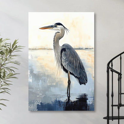 The Great Blue Heron Coastal Wall Art

Transform your walls with this striking digital painting of a Great Blue Heron - a piece that brings coastal sophistication to any room. Decide between canvas or fine art poster to match your style.&nbsp;&nbsp;