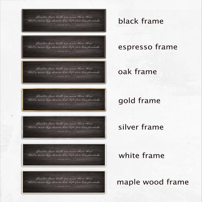 six black frames with white text, each frame displaying a different quote about love and friendship.