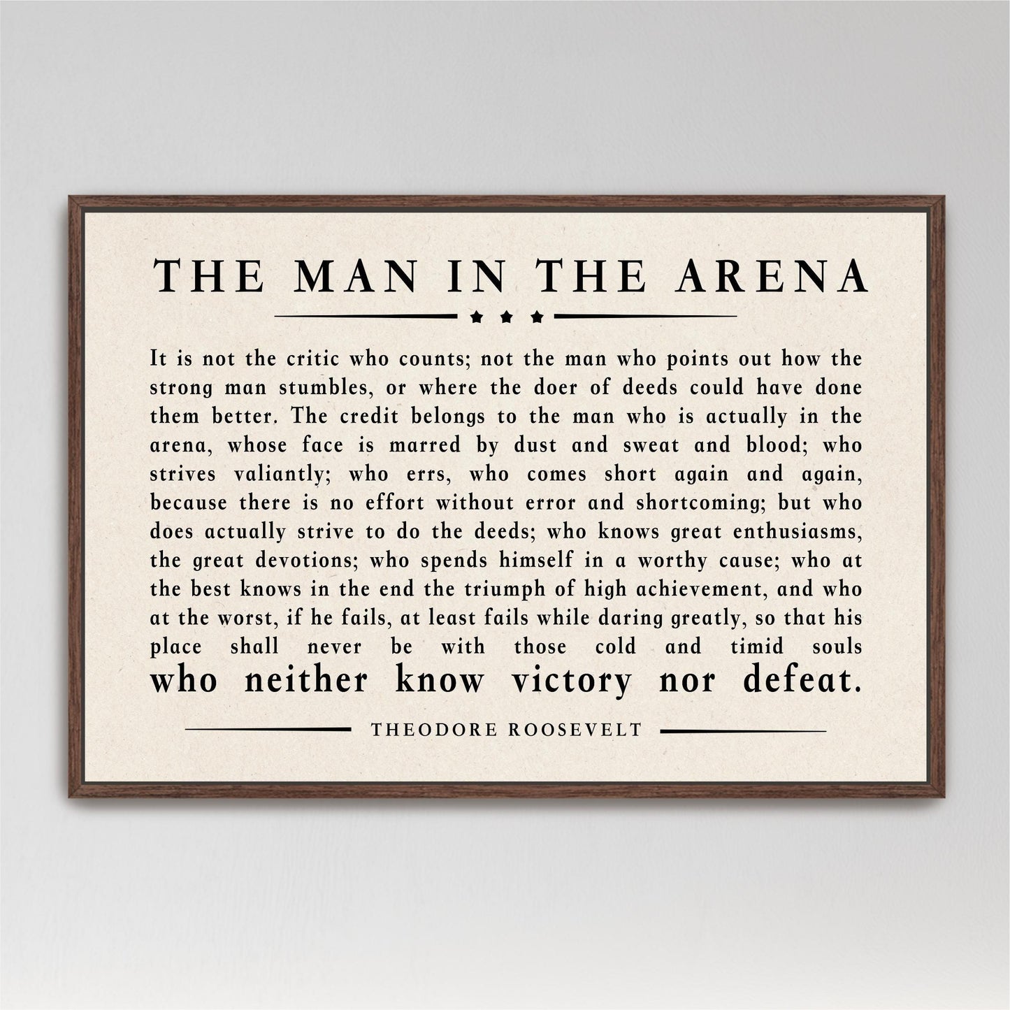 a quote by Theodore Roosevelt, a famous American author and President, which is a piece of literature that discusses the importance of perseverance and determination in the face of challenges and obstacles.