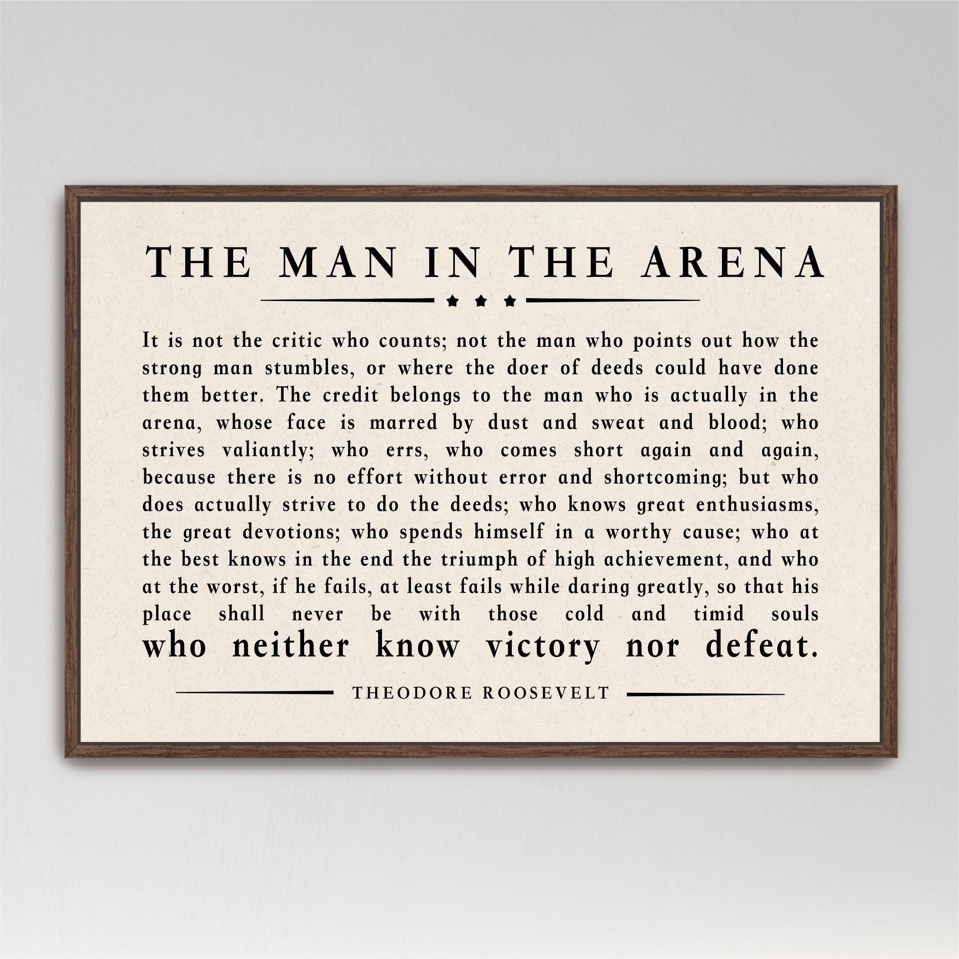 a quote by Theodore Roosevelt, a famous American author and President, which is a piece of literature that discusses the importance of perseverance and determination in the face of challenges and obstacles.