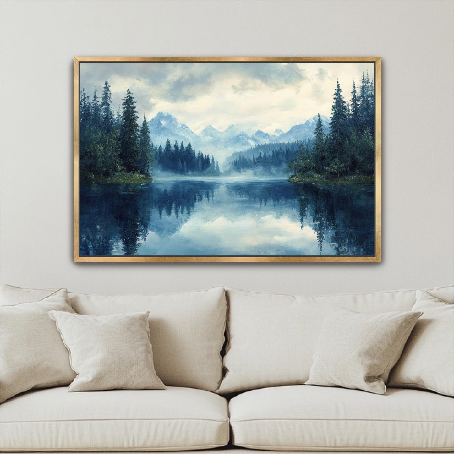 "Quiet Morning" Mountains Lake Forest Art