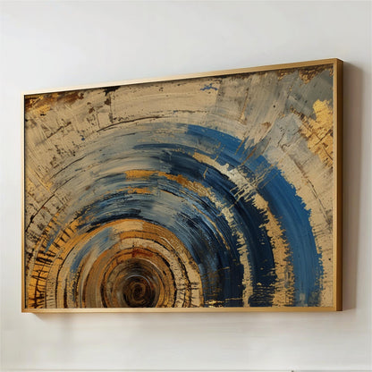 a painting hanging on a wall in a room