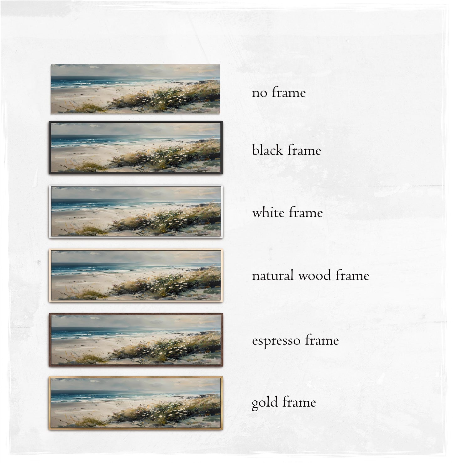 Coastal Wildflower Panoramic Seascape Art